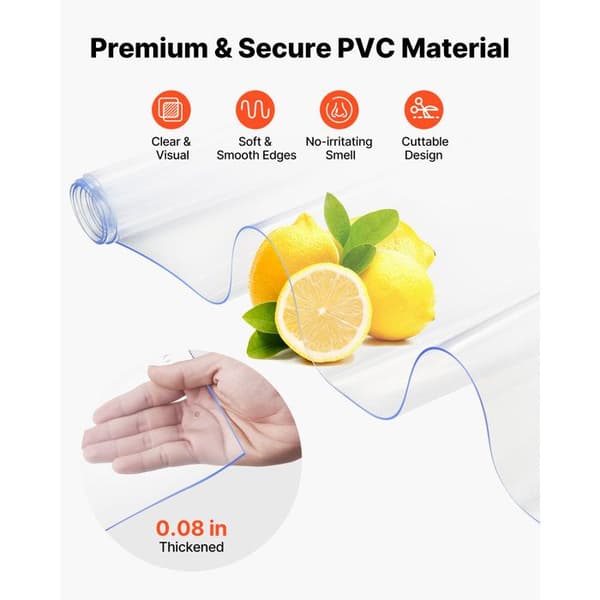PVC-Bandagete-Duoku-0,9 x 2 m-Sæt af 6-Gennemsigtige Lameller-til Termisk Isolation og Beskyttelse mod Vind