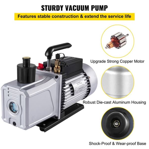 Vakuum Pump - DUOKU - RS-6 - Flöde 12 CFM - Spänning 230 V - Dubbel Etage