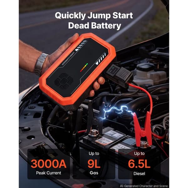 Batteriboost med luftkompressor - DUOKU - JS-638 - 3000 A - 10000 mAh - Kompressor 150 PSI Ej specificerat