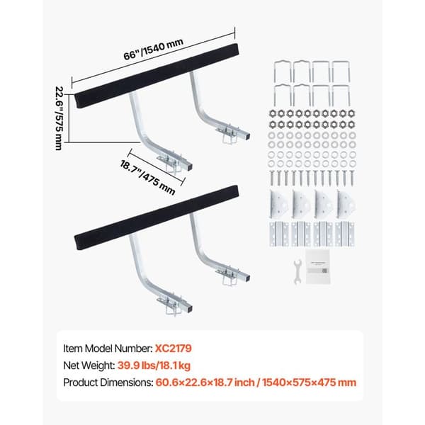 Bådtrailer-Guide-Duoku-Højdejusterbar 425 mm/475 mm-Stål Lastesystem