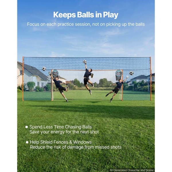 Fodboldmål 4,84x2,12 m i Metalstruktur - Duoku - med PE-net, Ideelt til Have, Stadion, Leveres med Boldebeskyttelsesnet