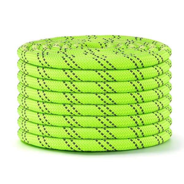 Polyesterrep dubbelflätad - DUOKU - 12,7 mm x 36 m - 11 trådar - Motstånd 1678 kg - Fluorescerande grön Fluorescerande grön