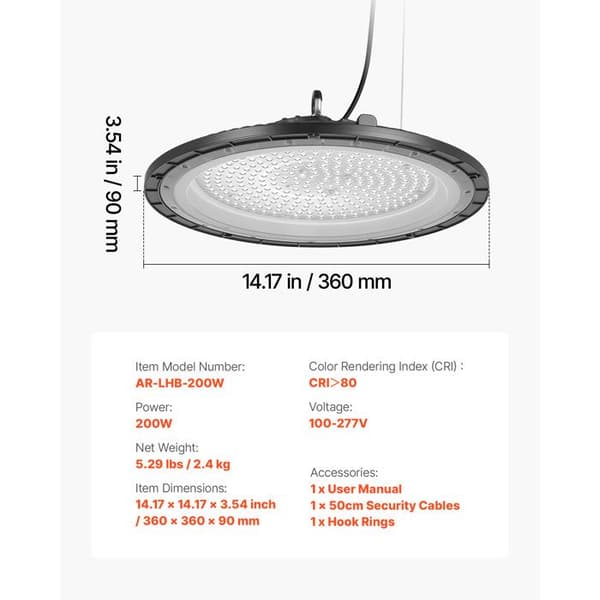 LED-kattovalaisin - DUOKU - AR-LHB-200W - 200 W - 30 000 lm - IP65