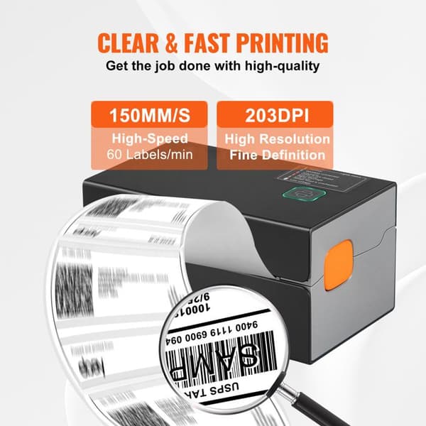 Etiketprinter - DUOKU - Automatisk Genkendelse - 300 DPI - Bluetooth - Sort