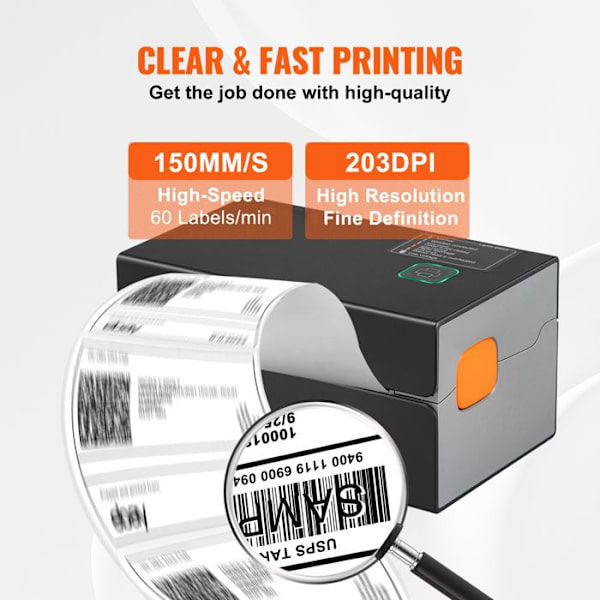 Etikettprinter - DUOKU - Automatisk igenkänning - 300 DPI - Bluetooth - Svart