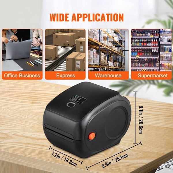 Etiketterprinter - DUOKU - Automatisk Genkendelse - 300 DPI - Bluetooth - 4x6