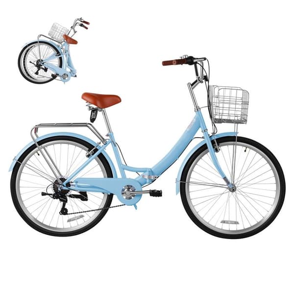Fällcykel - DUOKU - SS-25001 - 7 växlar - Ram 66 cm - Korg ingår