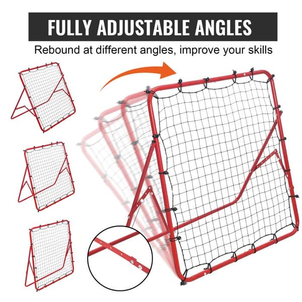 Rebound-nät - DUOKU - XH-04 - 39"x39" - Bärbar - Justerbar - Röd
