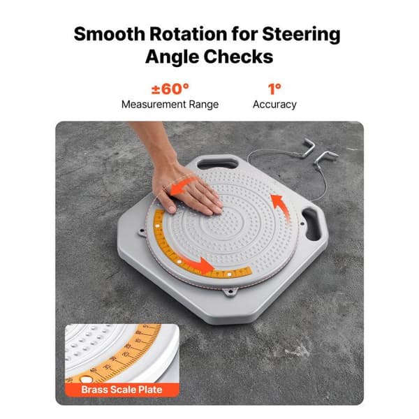 Rotationsplatta för hjuljustering 2 delar - Duoku - Kapacitet 2 ton vardera, med mätsystem i mässing, 360° rotation
