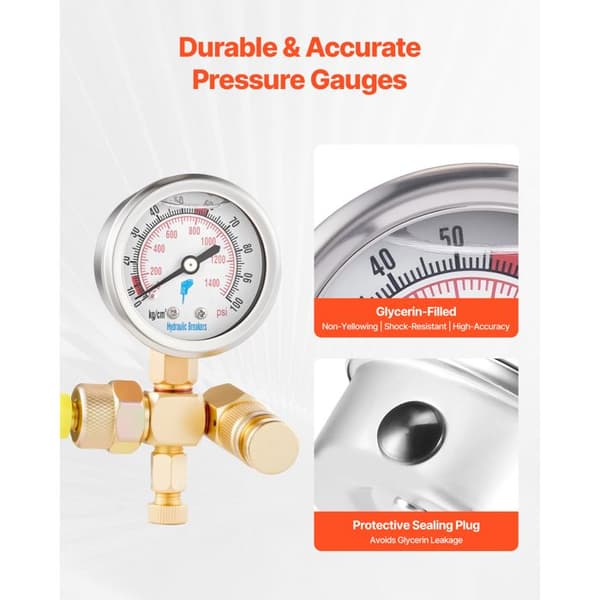 Hydraulisk Nitrogenakkumulator Pumpekit-Duoku-0-1420 PSI-trykprøvningssæt inklusive manometer