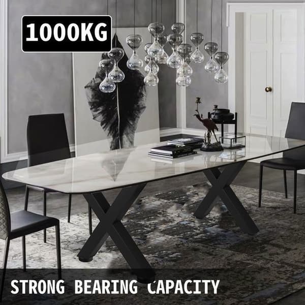 Metallbordsben - DUOKU - 2STK - Max Belastning 1000 kg - Höjd 720 mm - Svart