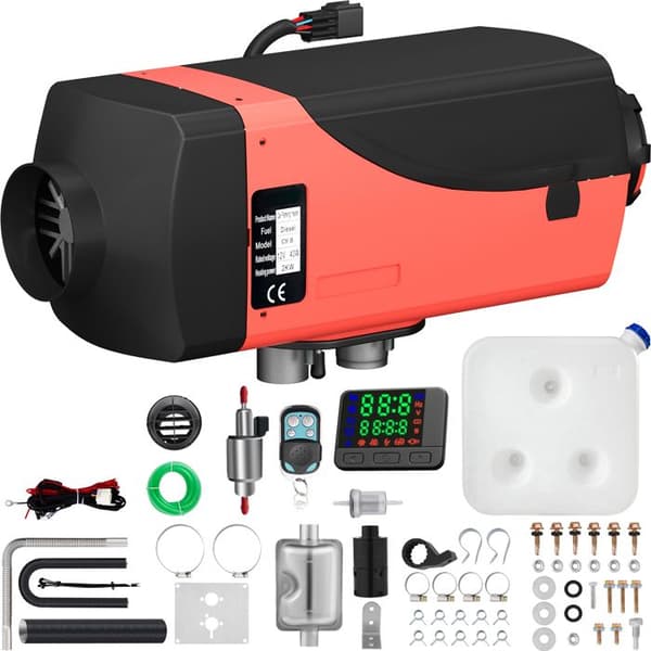 Dieselvarmer-Duoku-12 V 2 kW-med Lyddæmper, 10 L Tank, LCD-Switch–til Biler, Campingvogne