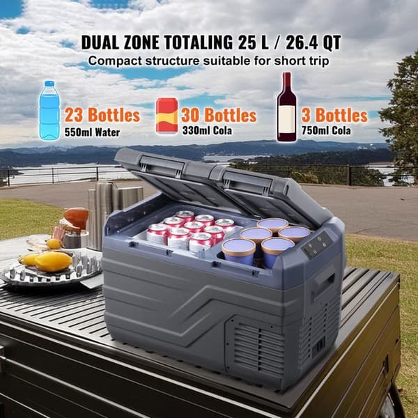 Bil køleskab - DUOKU - NLS35 - 25 L - Dobbelt zone -20 til 20 °C - AC/DC 12/24V