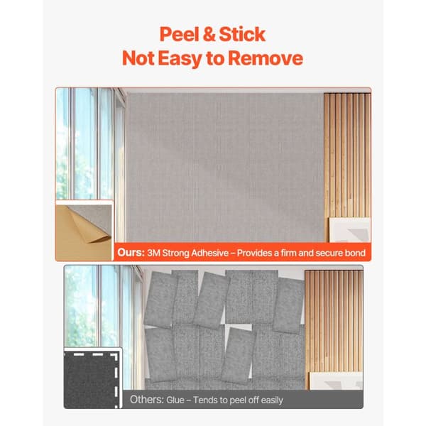 Självhäftande akustikpaneler - DUOKU - LYPB51206 - 5-pack - 120x60x1 cm - Högdensitetspolyester skum Kamel