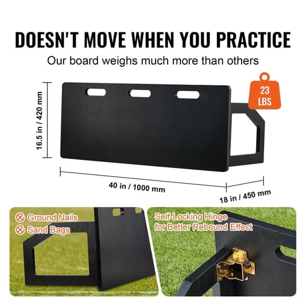 Fodbold Rebound Panel - DUOKU - 40"X16" - Bærbar Sammenklappelig - HDPE - Børnetræning