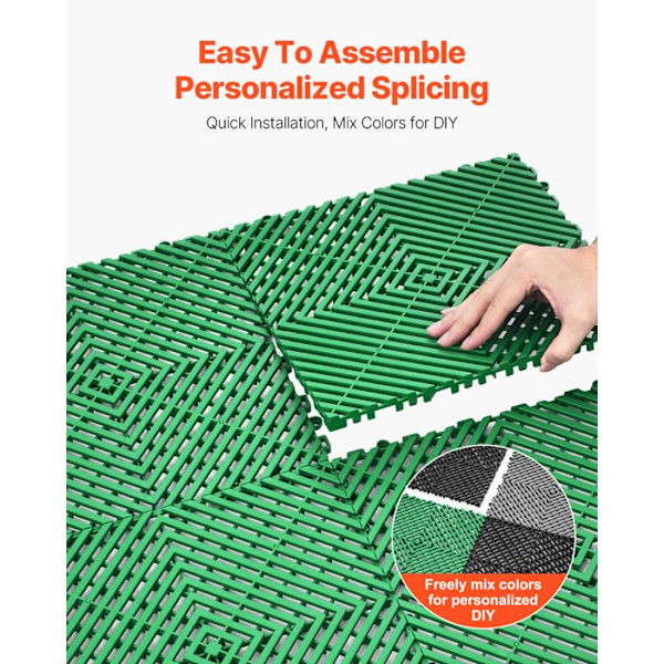 Drænplade Samlesystem-Duoku-310x310 mm-Modulær Samlesystem-PP Antiskrid Grøn-50 stk