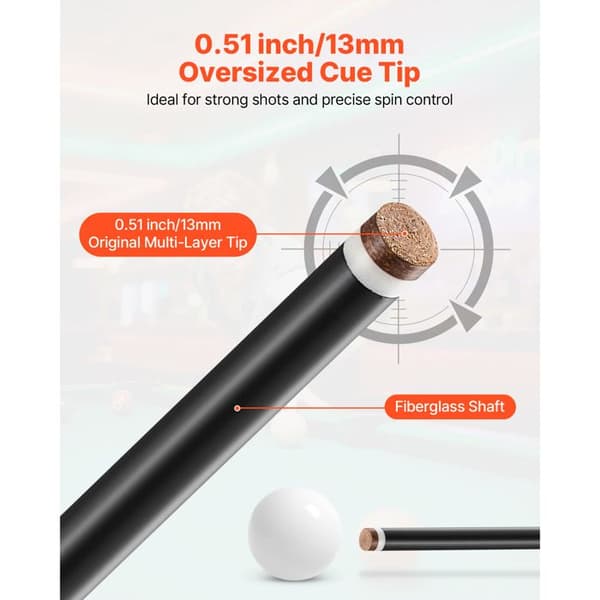 Billard-queue - DUOKU - 1 Kappale - 1473,2 mm - Lasikuitu - Titaan
