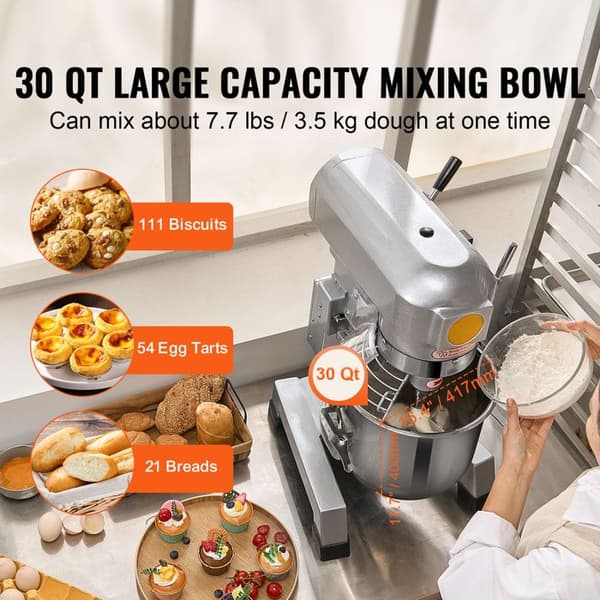 Robot Pâtissier - DUOKU - B30B - 1100 W - 28,5 L - Rustfrit Stål - 3 Tilbehør