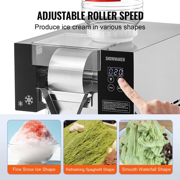 Isknuser - DUOKU - FC125FD-1 - 276 lb/24 h - Rustfrit Stål - 660 W