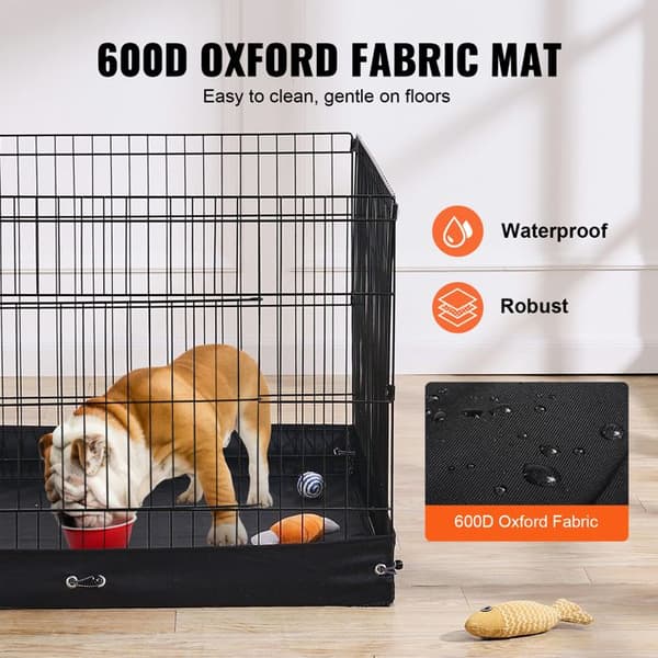 Träningspark för hund - DUOKU - 4 metallpaneler - 24 x 36 tum - Fällbar - Inomhus