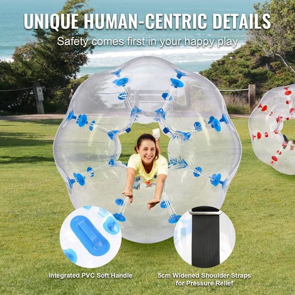 Ilmapallot - DUOKU - Zorb Sumo Keho - 1,2 m - PVC 0,8 mm - Teini- ja Aikuisille Transparenta röda punkter och blå p