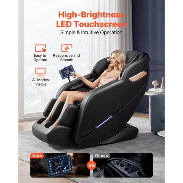 3D Massagefåtölj med Nollgravitation - Duoku - för Hela Kroppen, med Justerbart Fotstöd, Automatiska Program, Luftkuddar