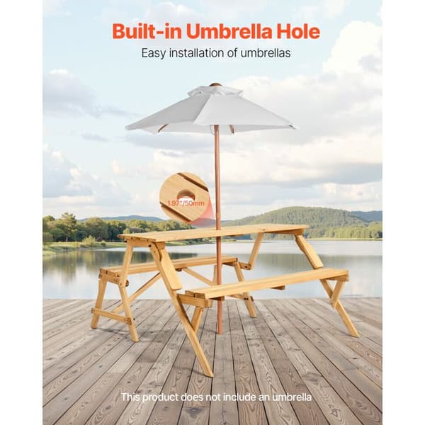 Byggbar Picknickbord Interchangeable-Duoku-2 i 1 Transformabel-Utomhus Bord och Bänk i Trä-Fällbar Bänk