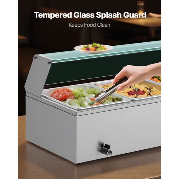 Dampvarmer - DUOKU - M-2214 - 1500 W - Rustfrit stål - Til buffeter
