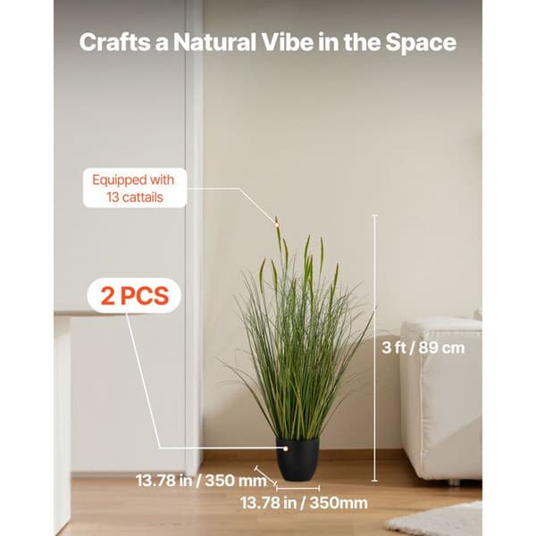 Syntetisk Gräs - DUOKU - Torvor - 89 cm - Set om 2 - Inomhus/Ute Dekoration