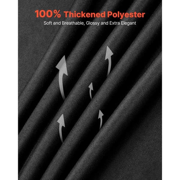 Rund Dækning - DUOKU - 3048 mm - Polyester - Pletbestandig - Sæt af 6 Svart