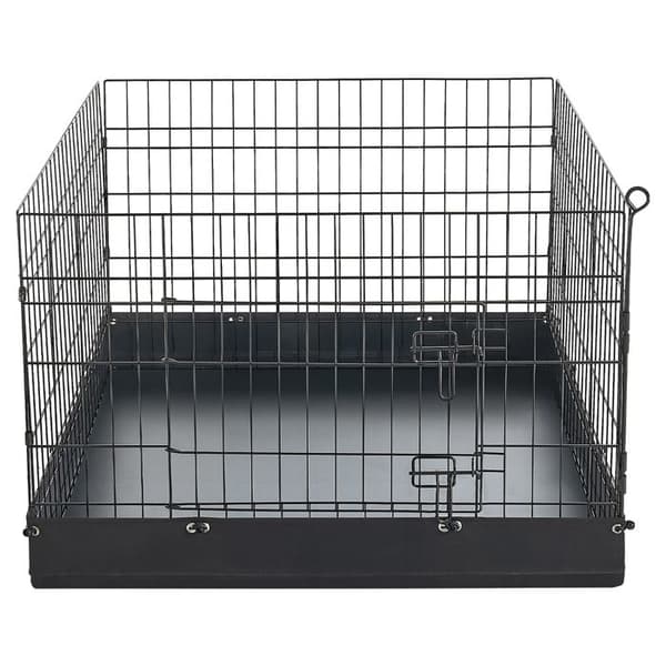 Dyrindhegning 61 cm - Duoku - 4 Foldbare Paneler med Sort Bund, Ideel til Hvalpe, Katte og Små Dyr