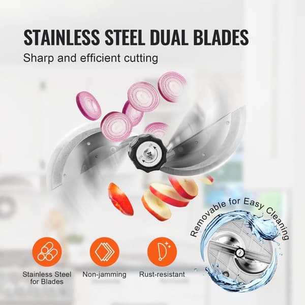 El-slicer - DUOKU - SL-06 - Rustfrit Stål - Justerbar Tykkelse 0-12 mm - 120 W