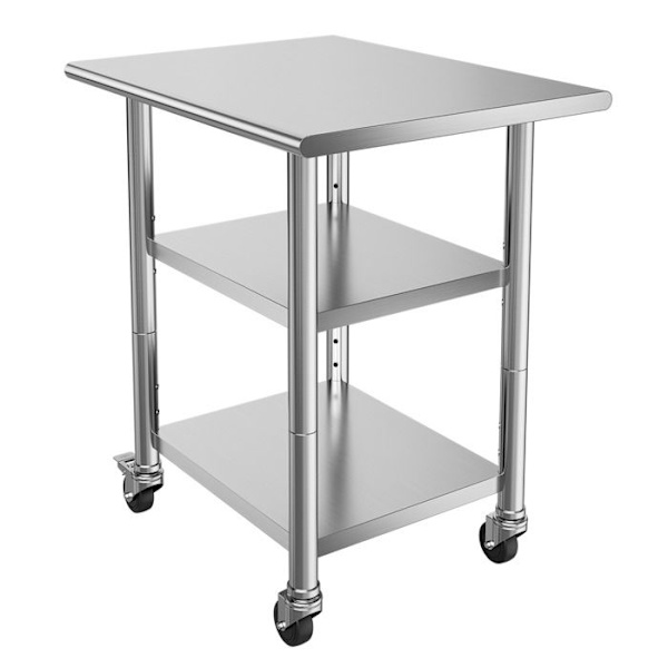 Professionel Køkken Arbejdsbord-Duoku-i Rustfrit Stål, Dimensioner 76,2x61 cm, Ideel til Madforberedelse