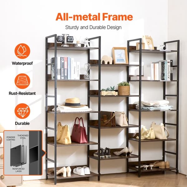 Bibliotek - DUOKU - C240729W-05 - Metal - 14 Niveauer - Rustik Industriel