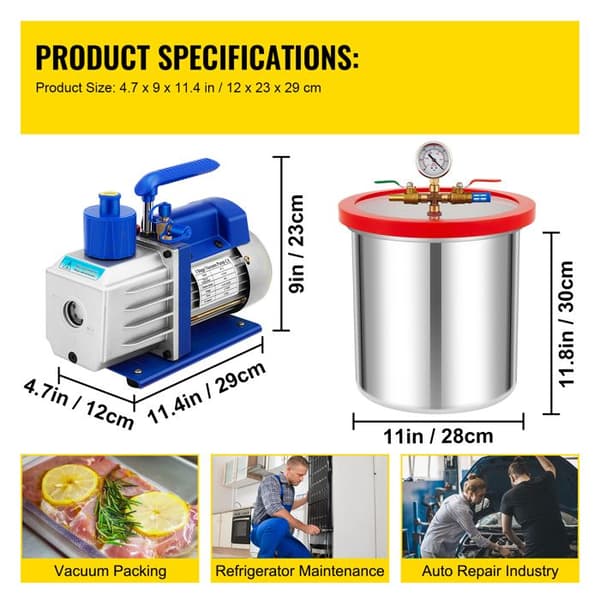 Tomrum og Pumpe til En Etage-Duoku-5 Gal 5CFM 1/3HP-til Hjemmeklima og Bilvedligeholdelse