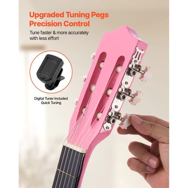 Klassisk Gitarr - DUOKU - M5831 - 96 cm - Lind - Färg Rosa Ros