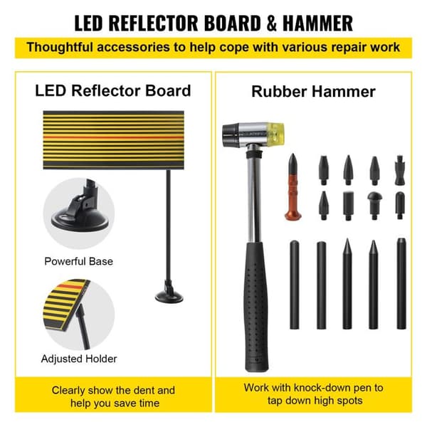 Reparationsverktyg-Kit-Duoku-Dentfri-Bossar-89 Deformationsverktyg med LED-panel, Lim-extraktionsflikar
