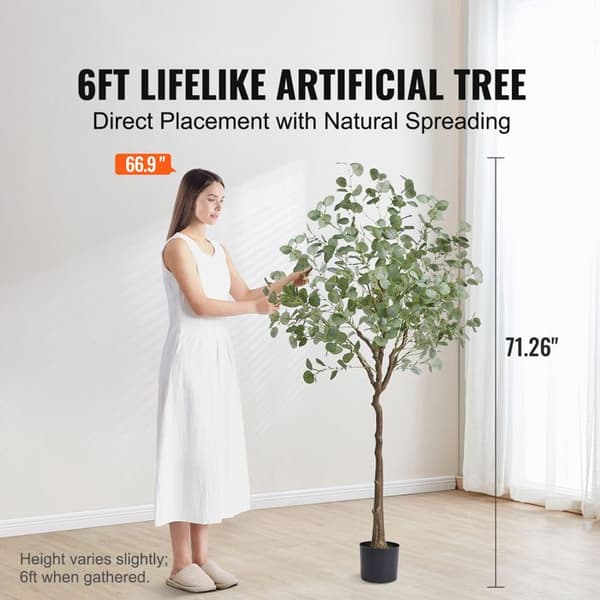 Konstväxt - DUOKU - Eucalyptus - 1,8 m - Anti-tipp - Lättskött Grön