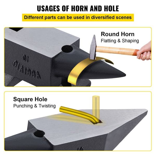 22 Pound Cast Iron Anvil - Duoku - Simple Horn - Large Work Surface - Stable Base - Forging Tool for Bending and Shaping
