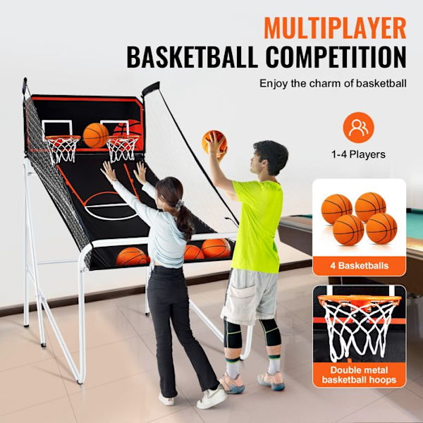 Basketboll Arcade Spel - DUOKU - Fällbar - 2 Spelare - 4 Bollar - 8 Läge