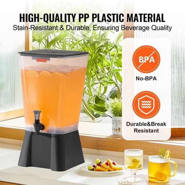 Dryckesdistributör - DUOKU - Modell JD-BD19L - Kapacitet 19 L - Plastfontän - Svart Svart