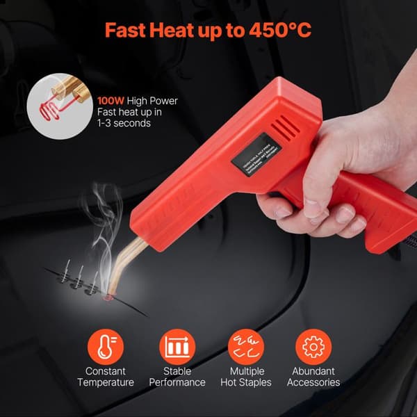 Plastsvetsare - DUOKU - 100 W Svetsverktyg - Professionell Kit - 800 Hetteklämmor