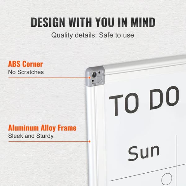 Magnetisk Whiteboard - DUOKU - 36 x 24 in - Torrtavla - Med Kalender - Flyttbar Platta