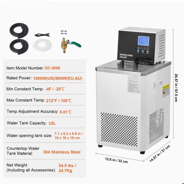 Laboratoriekylcirculator - DUOKU - DC-2006 - LCD-skärm - Dubbelcirkulation - 6 L
