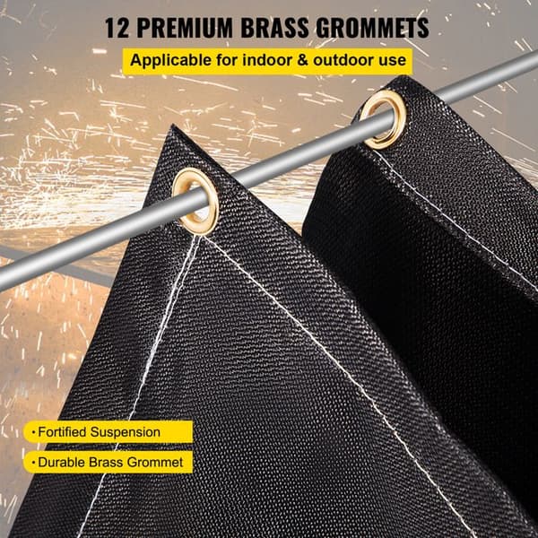 Brandsikkerhedstæpper - 8' x 10' - Brandhæmmende 1022°F - Nødbrandsikkerhedstæppe i sort glasfiber