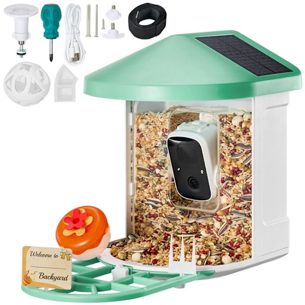 Intelligent Fuglefoder Kamera - DUOKU - FB-A03 - 2K HD - Solenergi - 5200 mAh