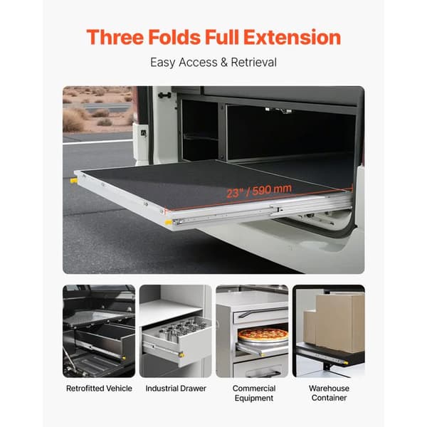 Full Extension Drawer Slide-Duoku-558 mm-Locking Slide-1 Pair-Load Capacity 226,8 kg-Side Rail