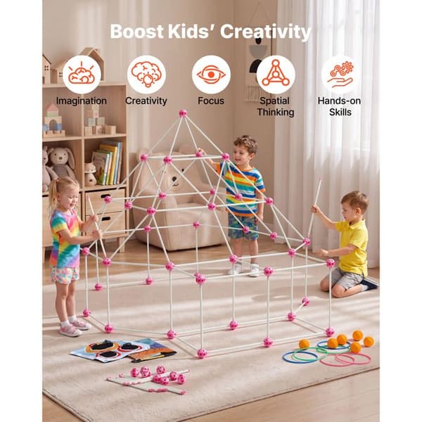 Børnehus Byggesæt 180 Stykker - Duoku - Lysende i Mørket, Uddannelsesspil STEM til Børn fra 4 til 8 År og Op
