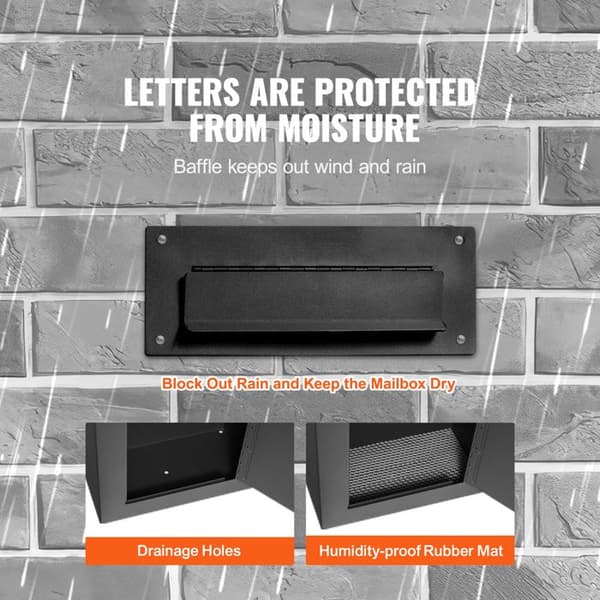 Väggmonterad Brevlåda - DUOKU - Robust Stål - Svart - Låssystems Kombinationslås - 330x178x430 mm svart