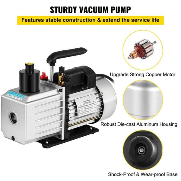 Vakuumpump - DUOKU - 2RS-3 - Professionell - 8CFM - Precision på 15 Mikron